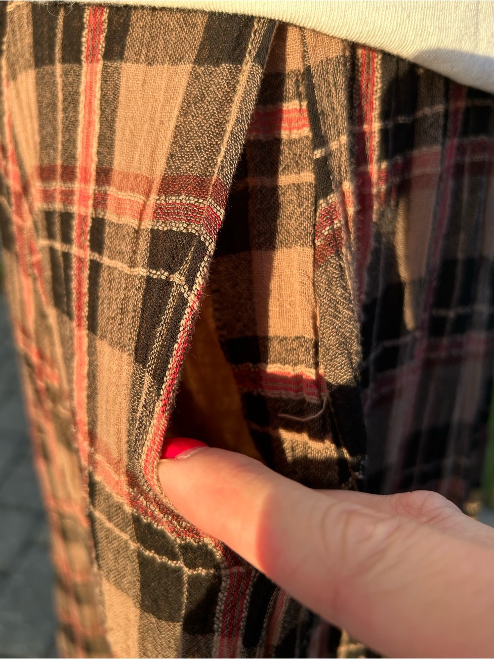 NWT🌷Free People Plaid Printed Mid Rise A-Line Maxi Skirt - Picture 9 of 15